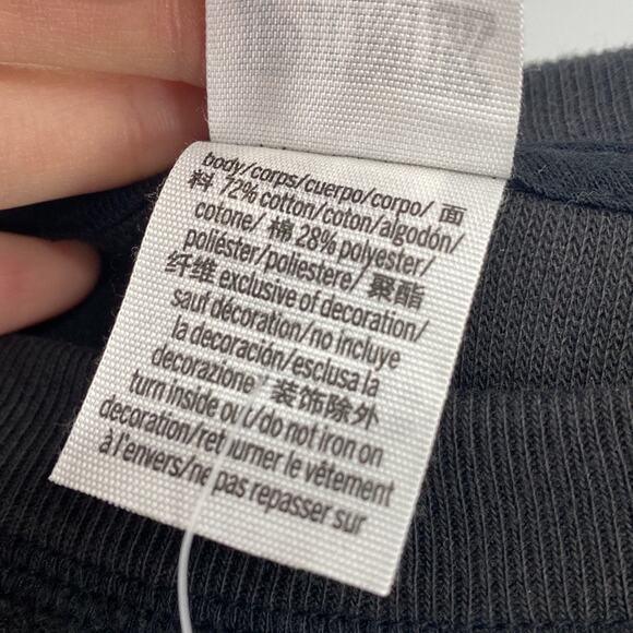 Victoria's Secret PINK Women Red Rose Floral Fleece Pullover Sweatshirt Black S - Picture 5 of 5